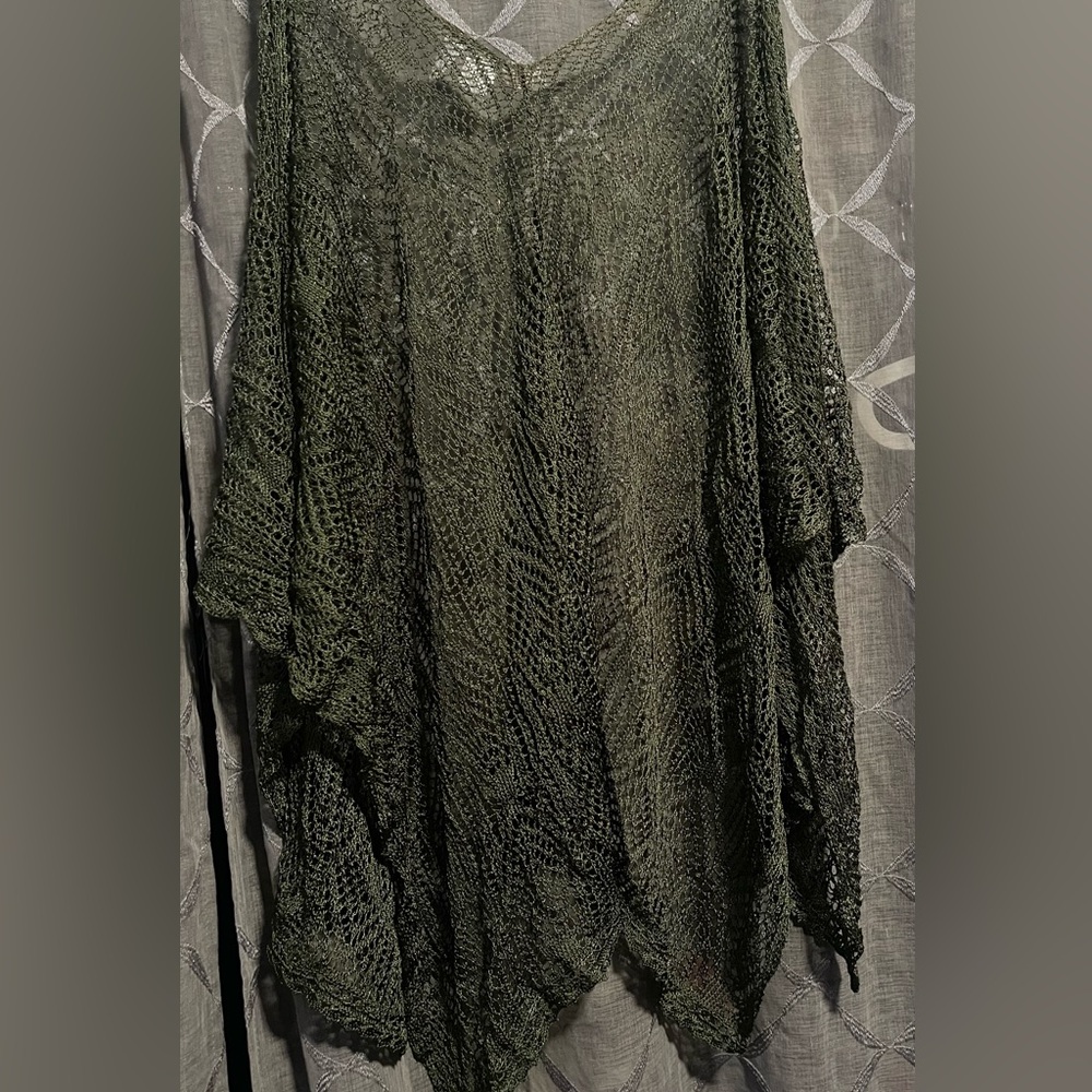 Coldwater Creek Olive Knit Ruana Wrap*** DISCOUNTED SHIPPING***